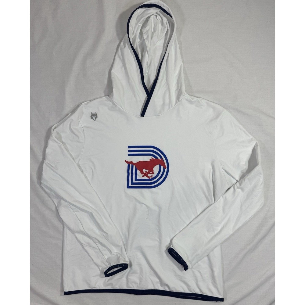 GREYSON SMU MUSTANGS MENS WHITE COLORADO LONG SLEEVE‎ HOODIE Medium